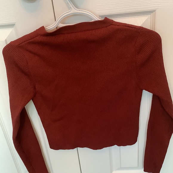 Burgundy ribbed cardigan from Zara NWOT - Picture 3 of 6
